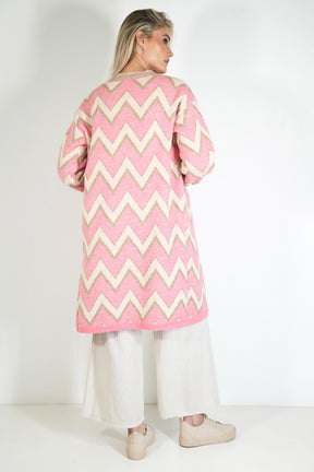 Zig Zag Cosy Longer Length Cardigan