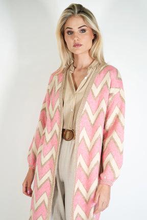 Zig Zag Cosy Longer Length Cardigan