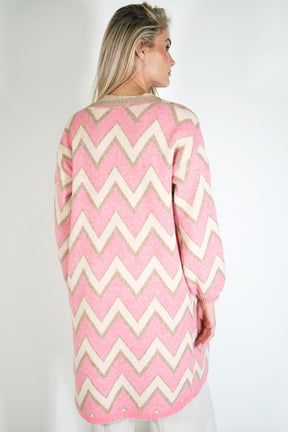 Zig Zag Cosy Longer Length Cardigan