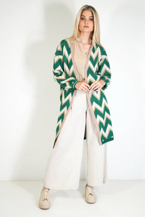 Zig Zag Cosy Longer Length Cardigan