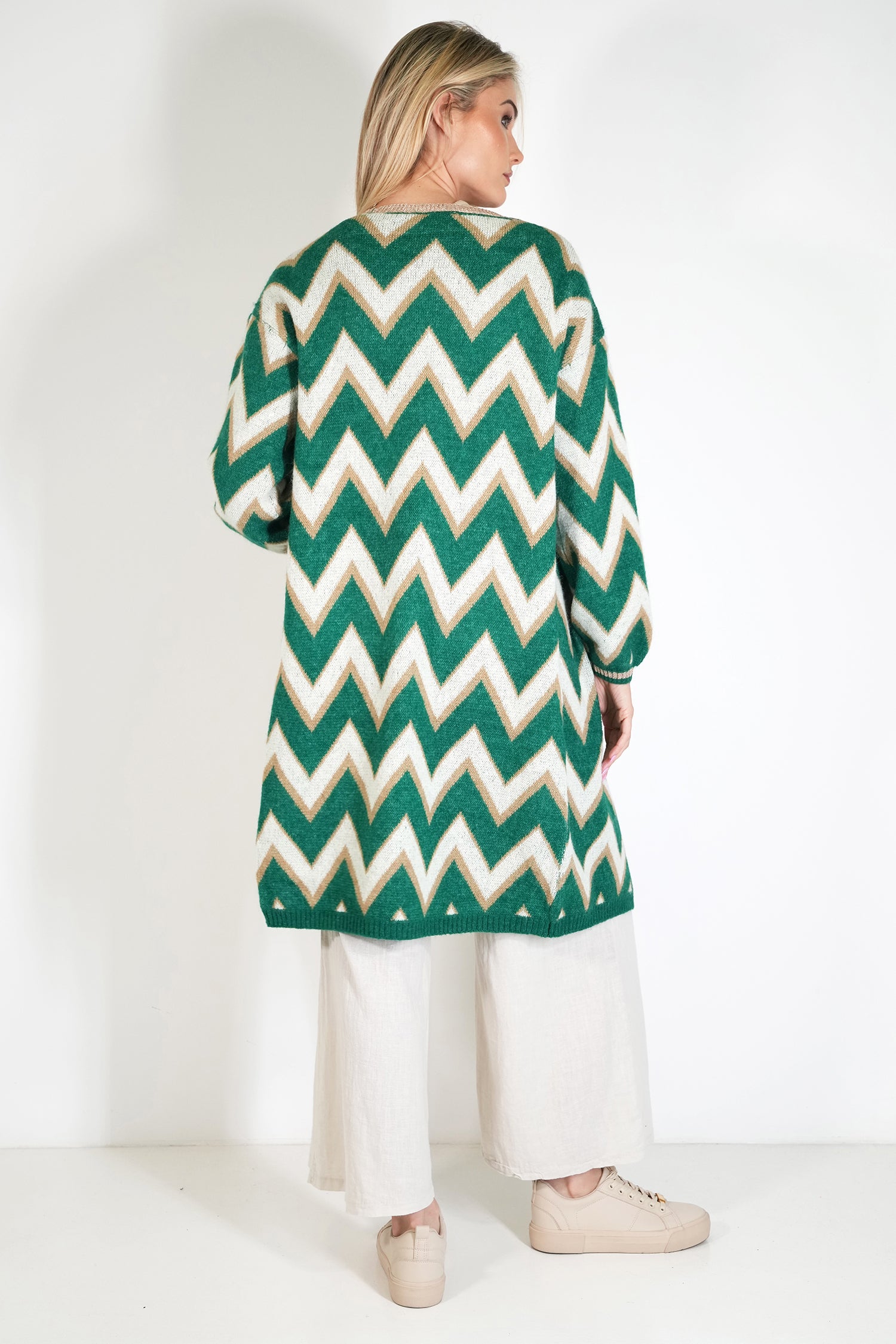 Zig Zag Cosy Longer Length Cardigan