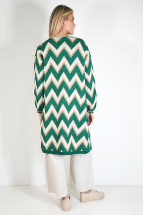 Zig Zag Cosy Longer Length Cardigan