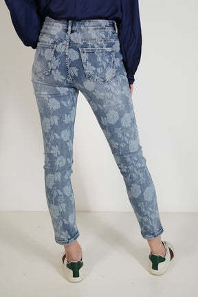 Floral Print Denim Jean