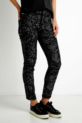 Black Leopard Reversible Jeans