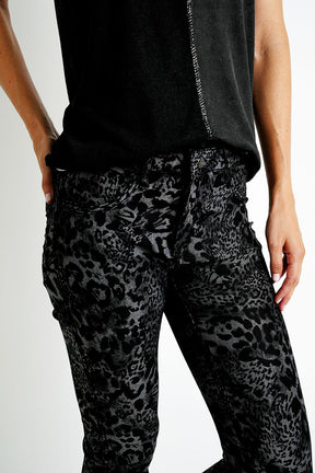 Black Leopard Reversible Jeans