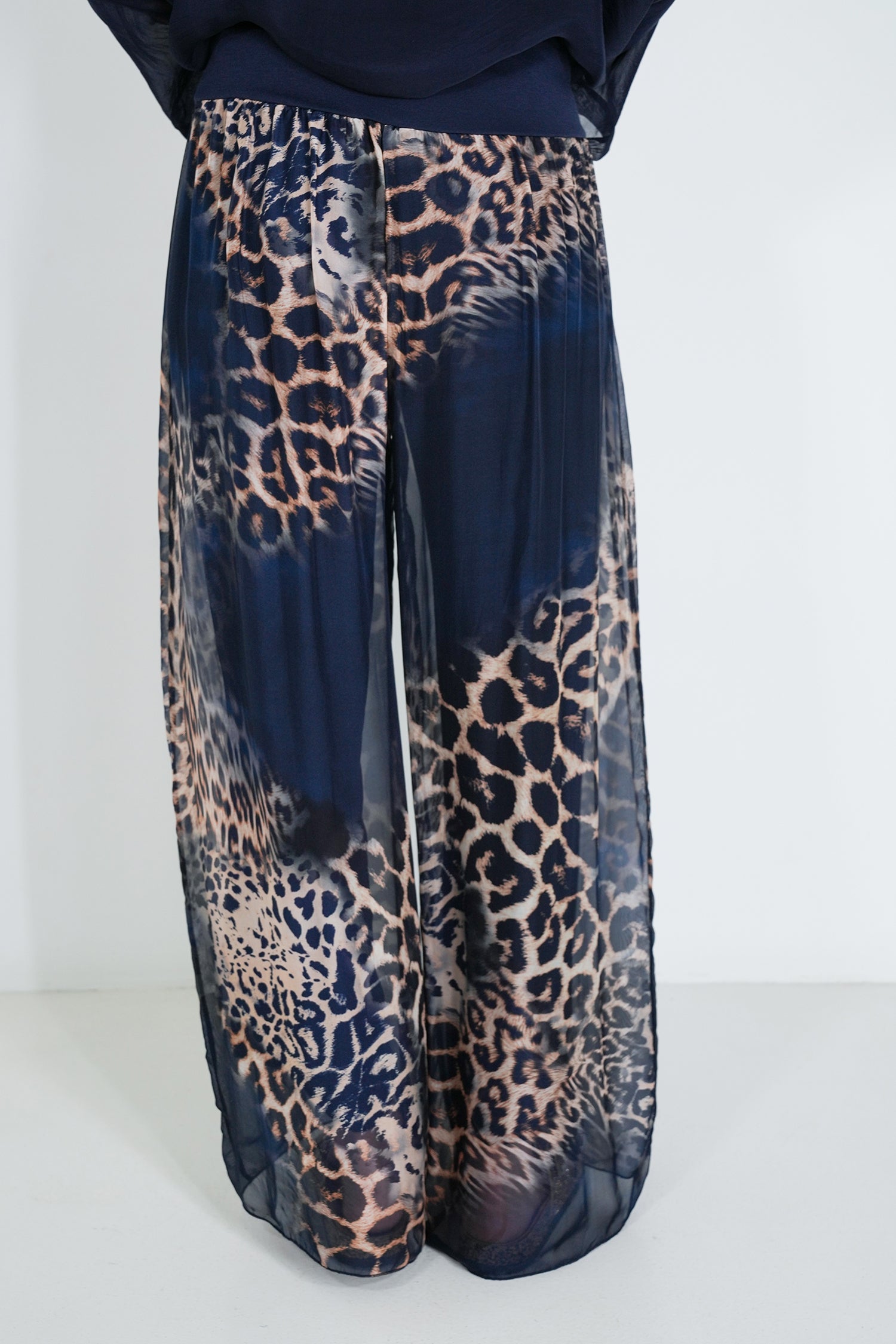 Ink Leopard Silk Harem Pant