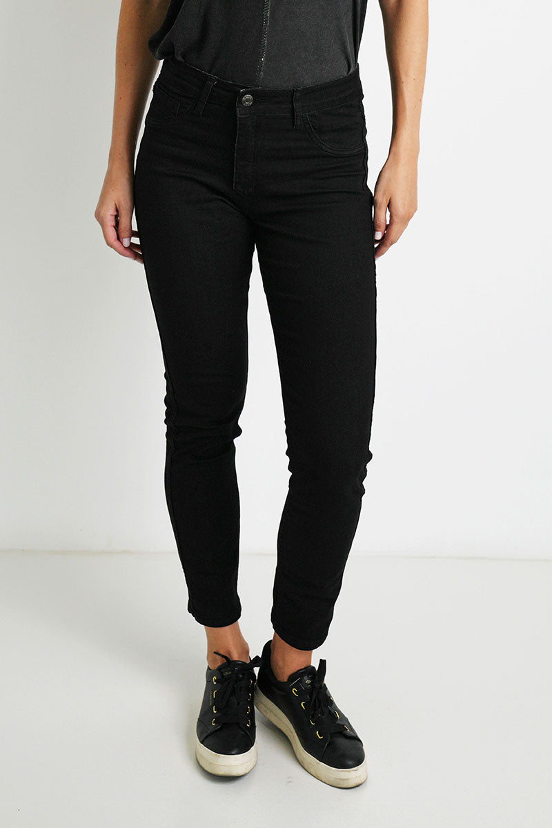 Black Leopard Reversible Jeans