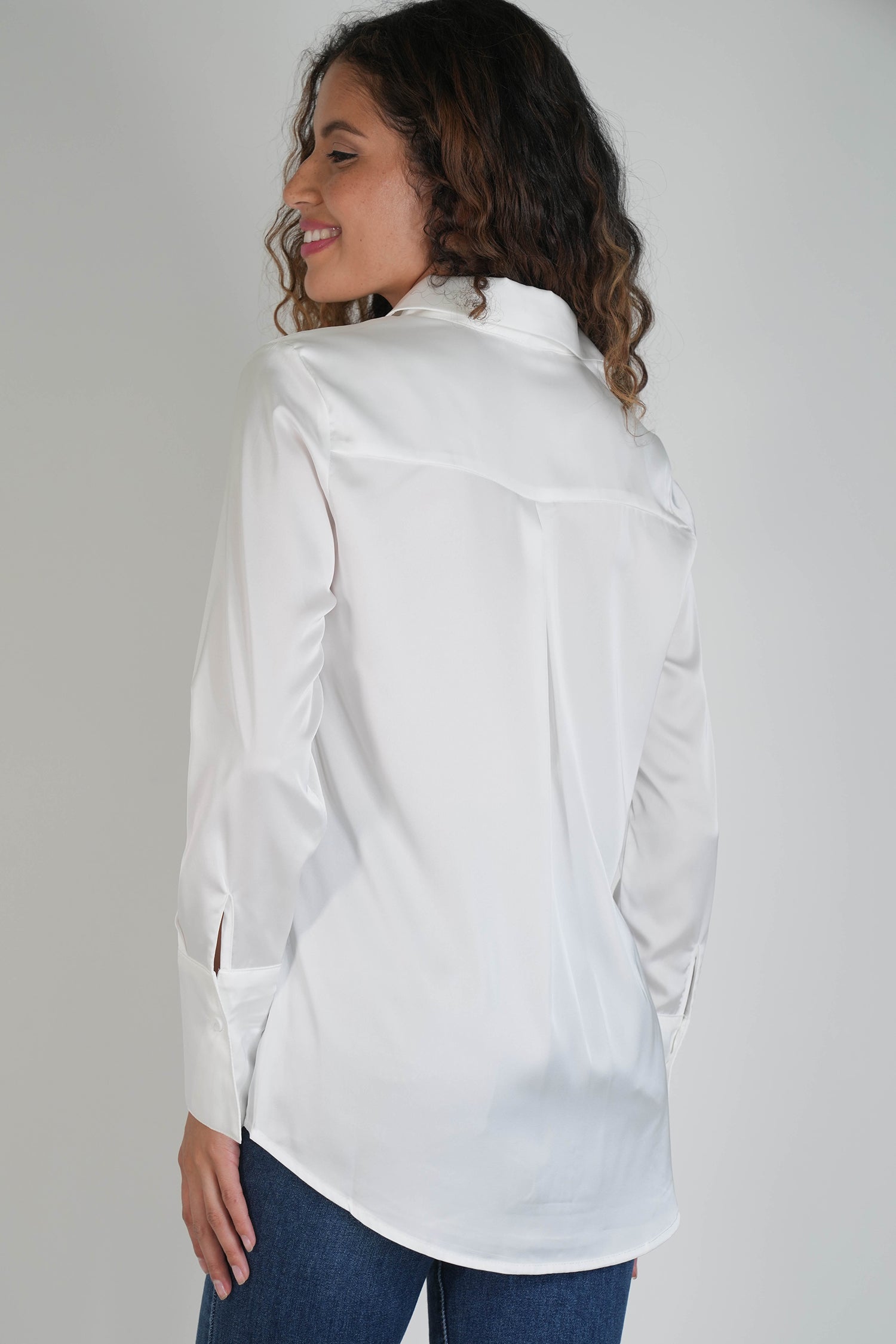 White Satin Shirt