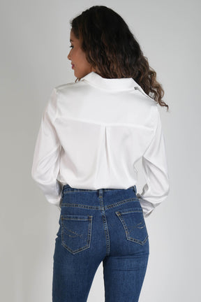 White Satin Shirt