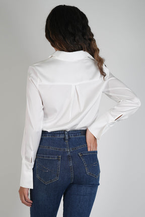 White Satin Shirt