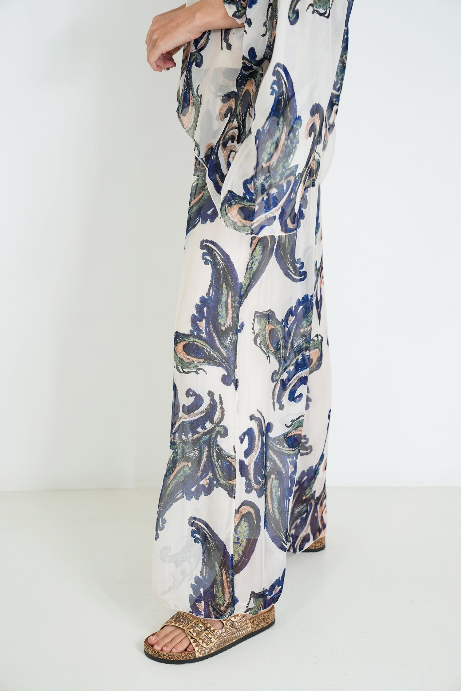 Navy Mary Silk Harem Pant