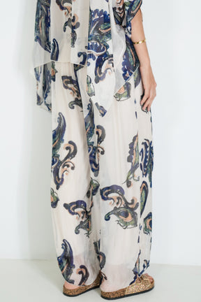 Navy Mary Silk Harem Pant