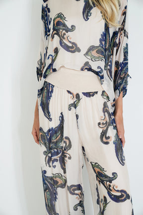 Navy Mary Silk Harem Pant