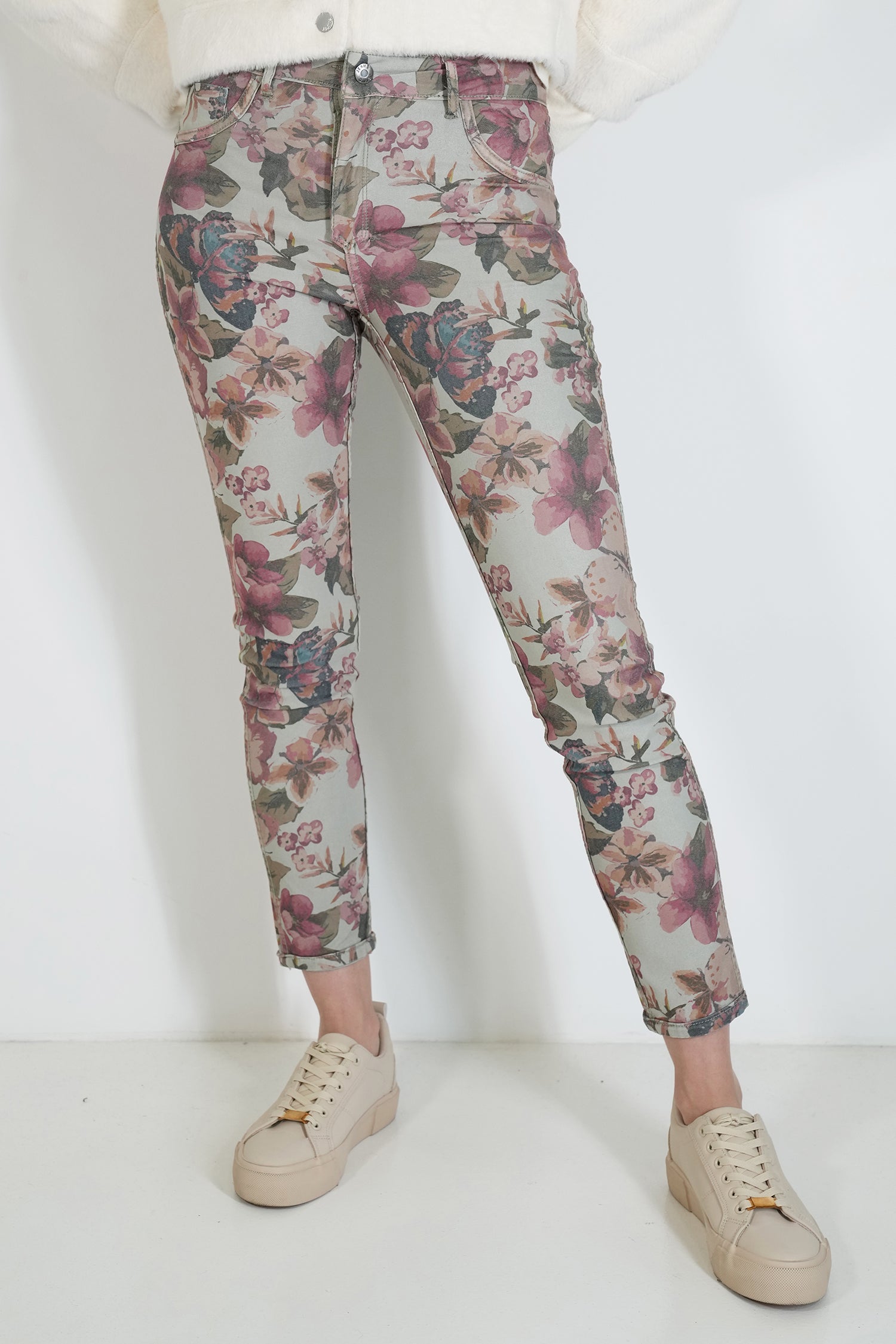 Olive Butterfly Reversible Jean