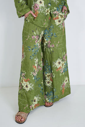 Green Meagan Linen Pant
