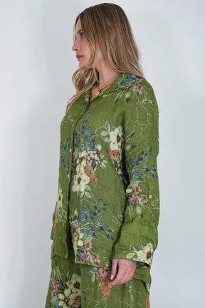 Green Meagan Linen Shirt
