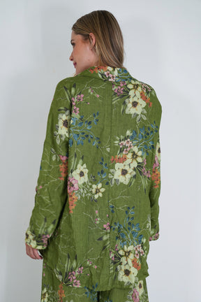 Green Meagan Linen Shirt