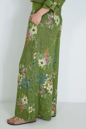 Green Meagan Linen Pant