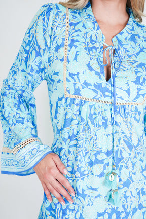 Cobalt and Turquoise Ekta Tunic