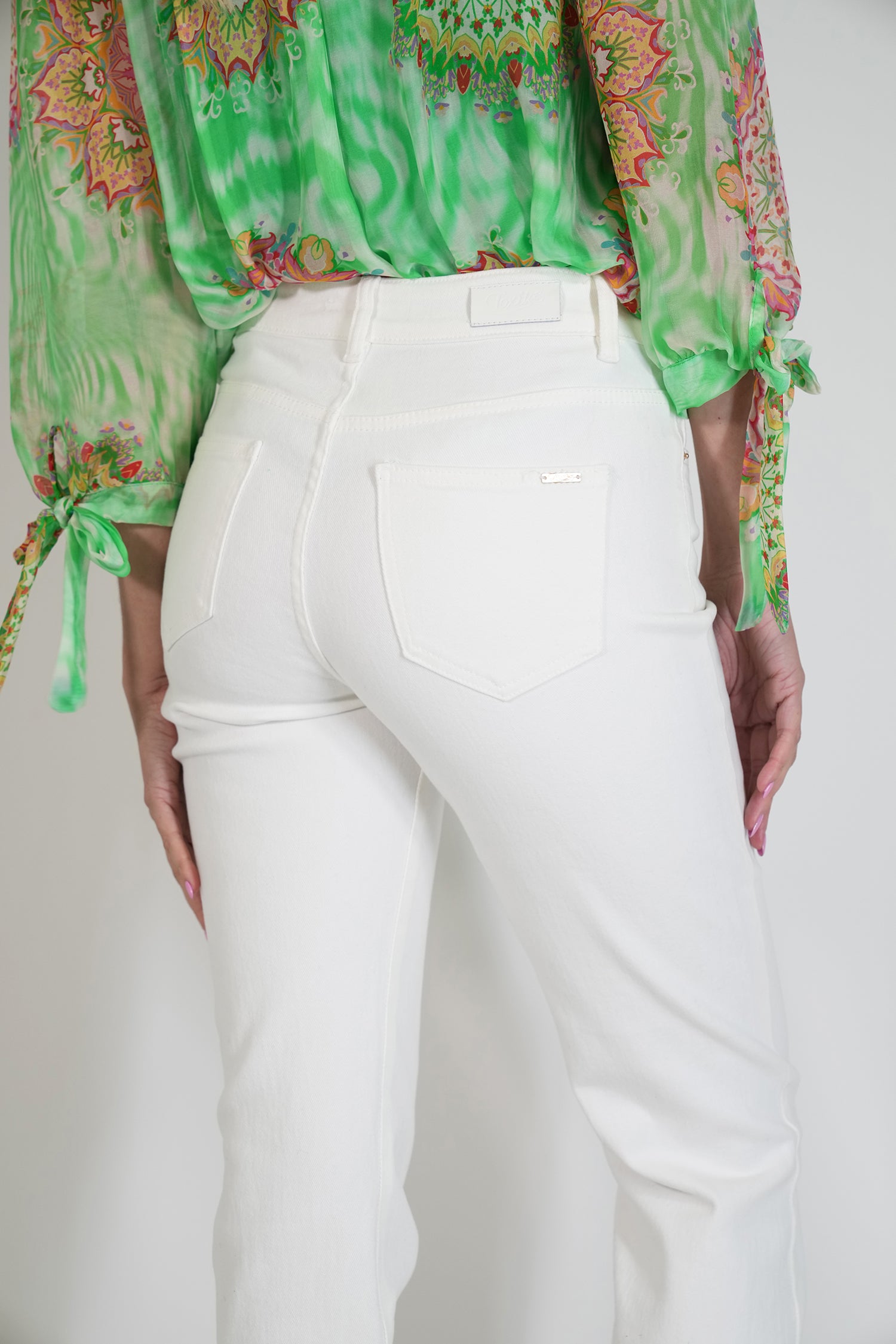 White Straight-Leg Jean, white straight-leg denim jeans from Something Pretty, alternative view