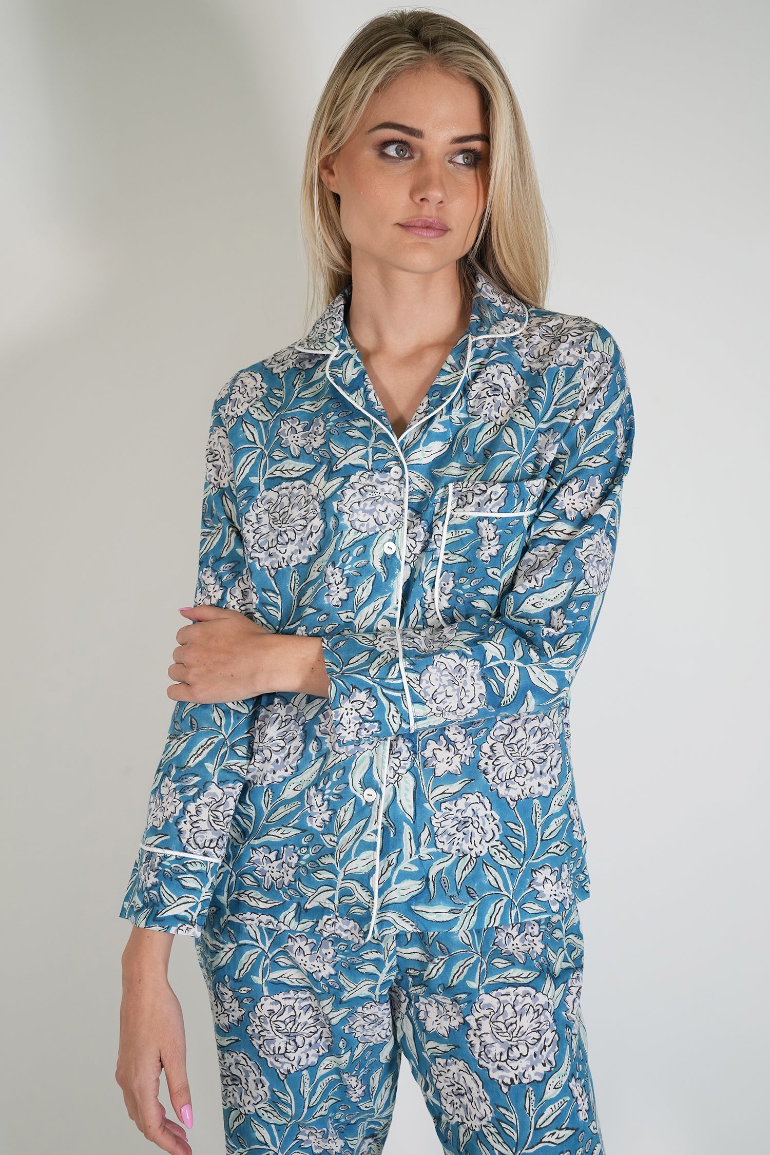 Blue Monaco Long Set PJs