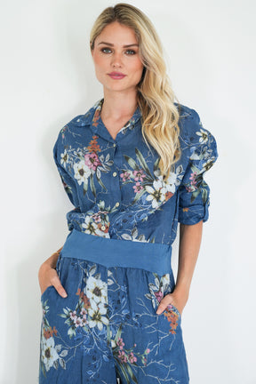 Blue Meagan Linen Shirt