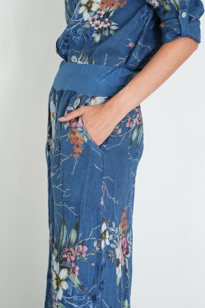 Blue Meagan Linen Pant