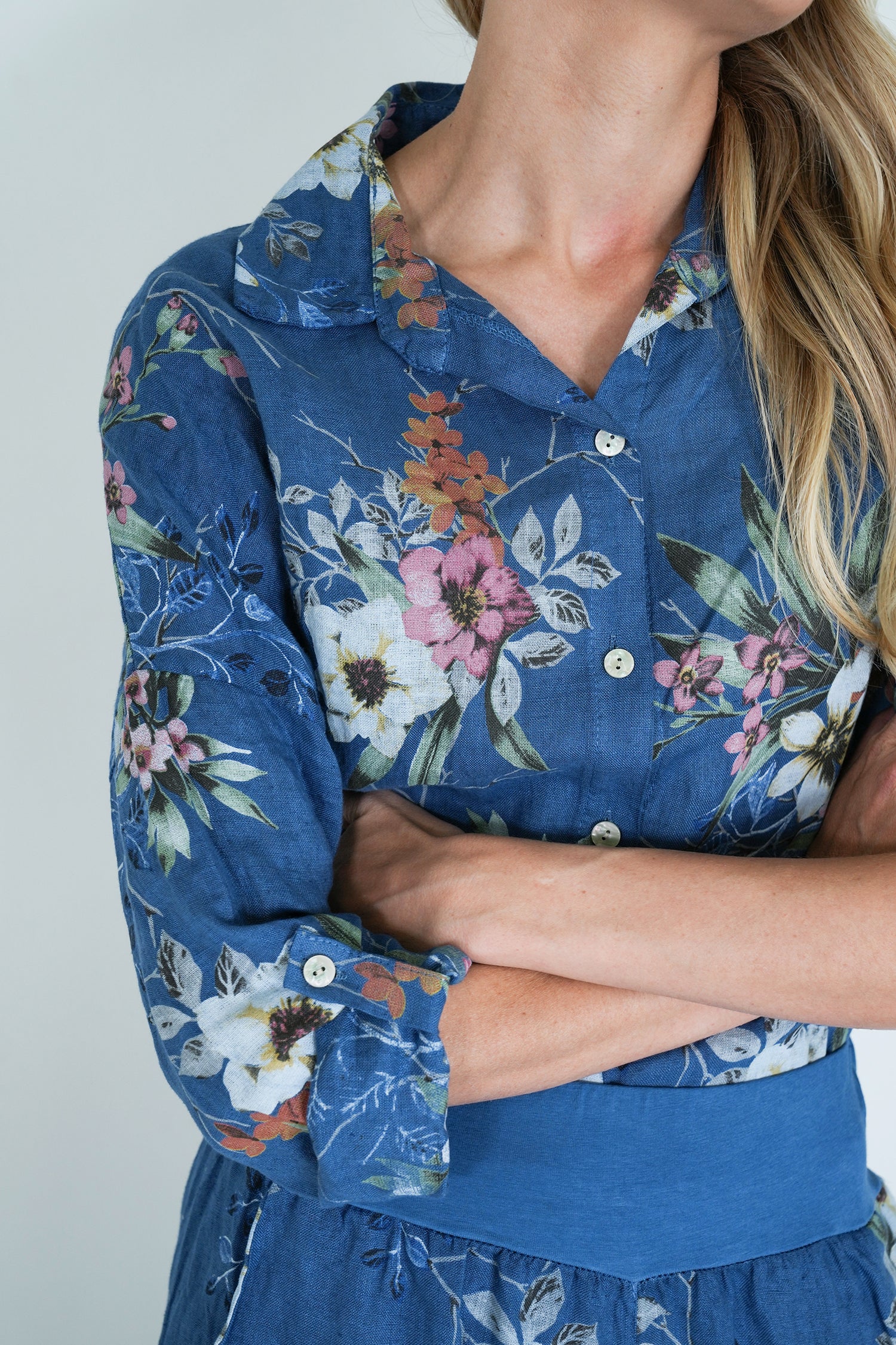 Blue Meagan Linen Shirt
