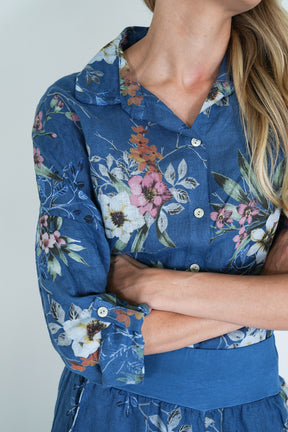 Blue Meagan Linen Shirt