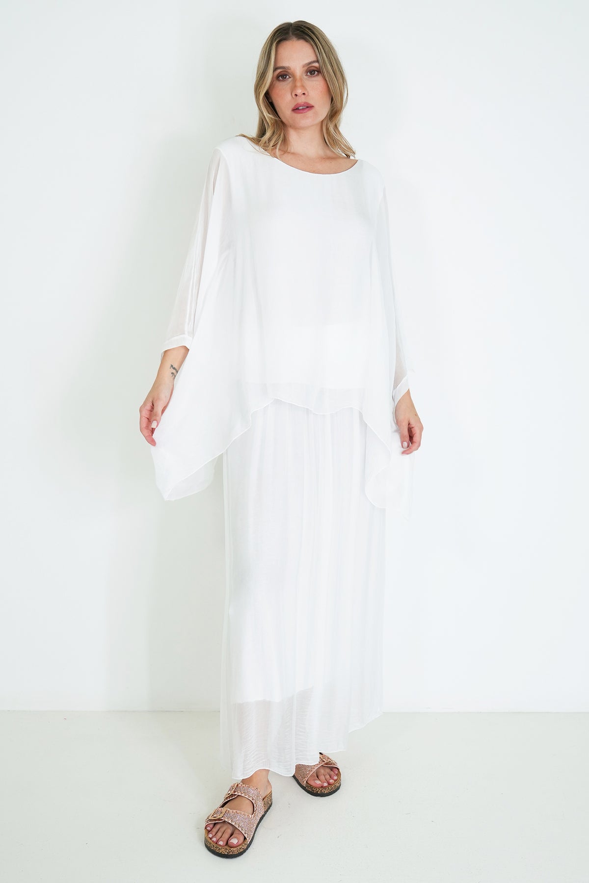 White Silk Poncho