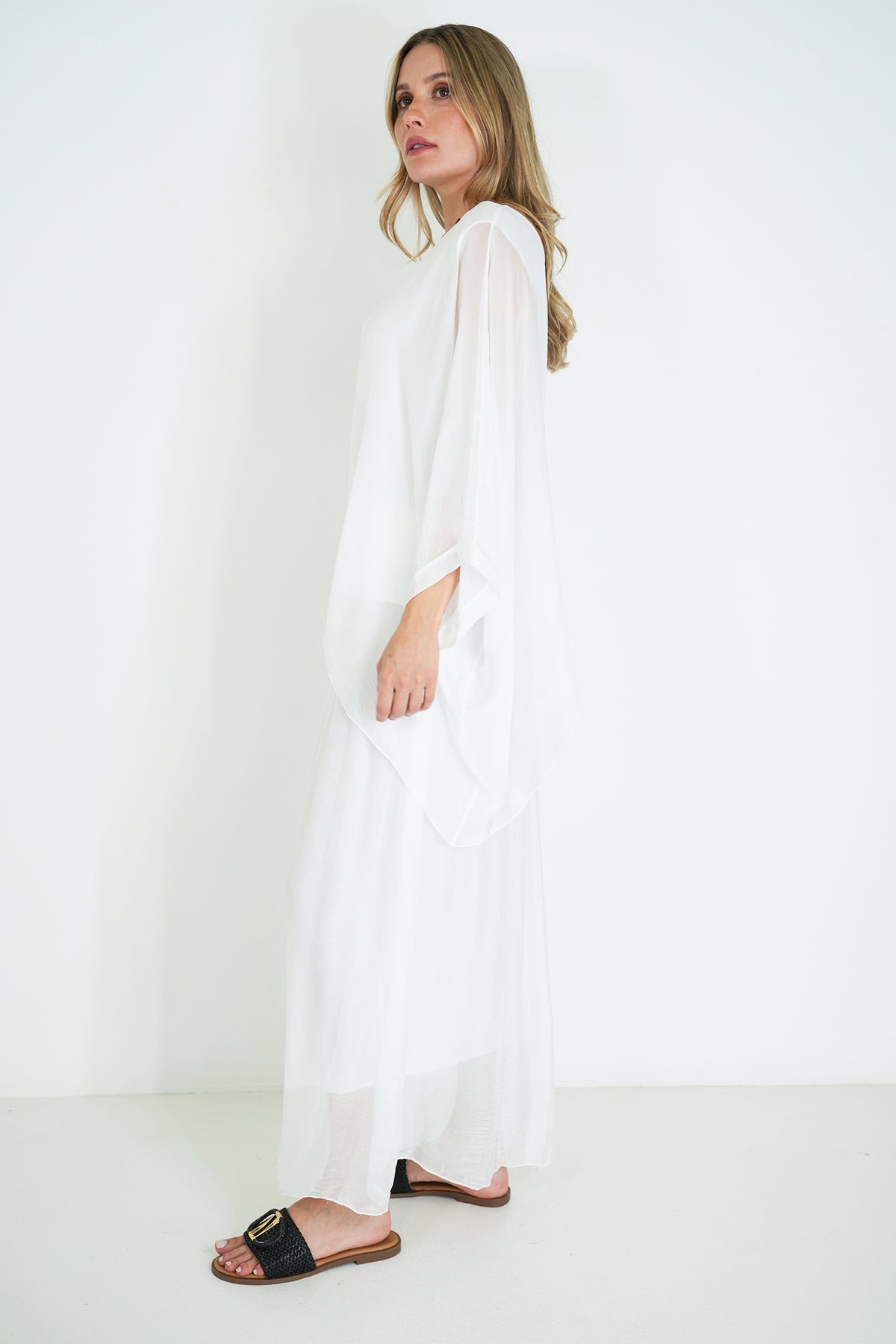 White Silk Poncho