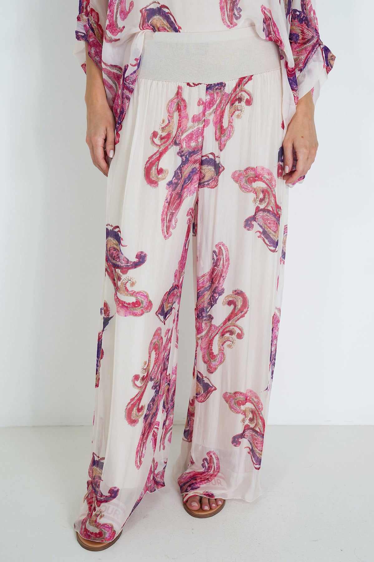 Pink Mary Silk Harem Pant