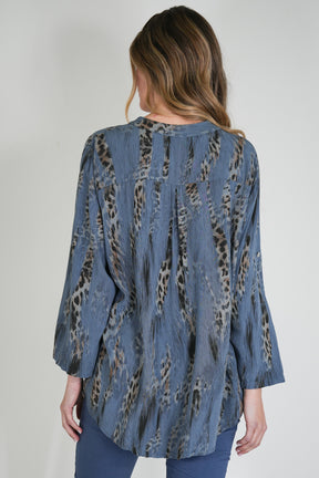 Blue Animal Print Shirt