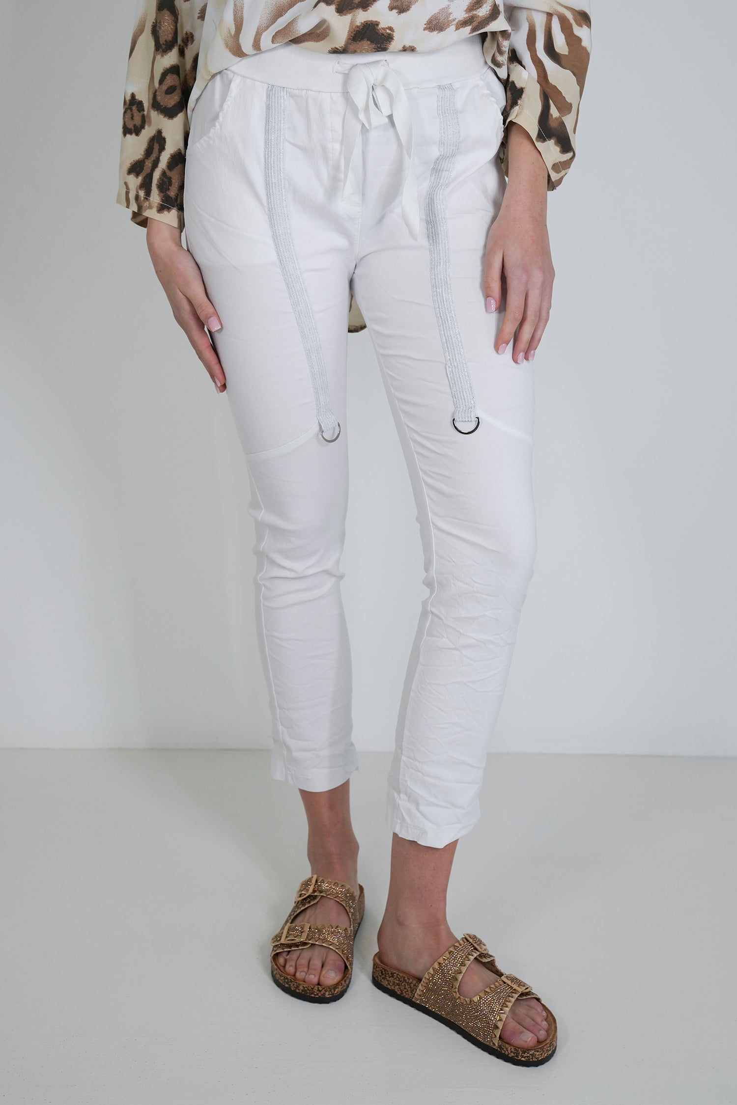 White Upstyled Jogger Pant