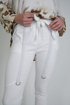 White Upstyled Jogger Pant