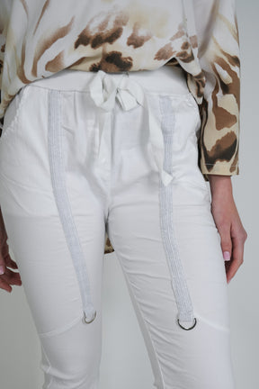 White Upstyled Jogger Pant