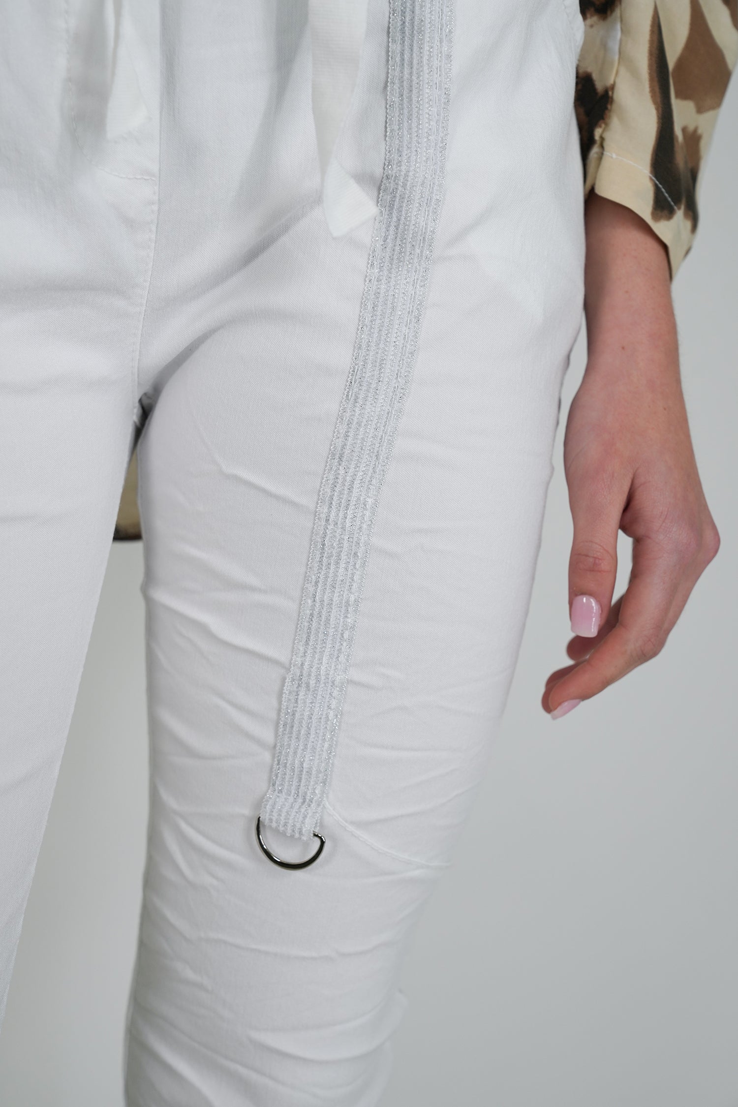 White Upstyled Jogger Pant