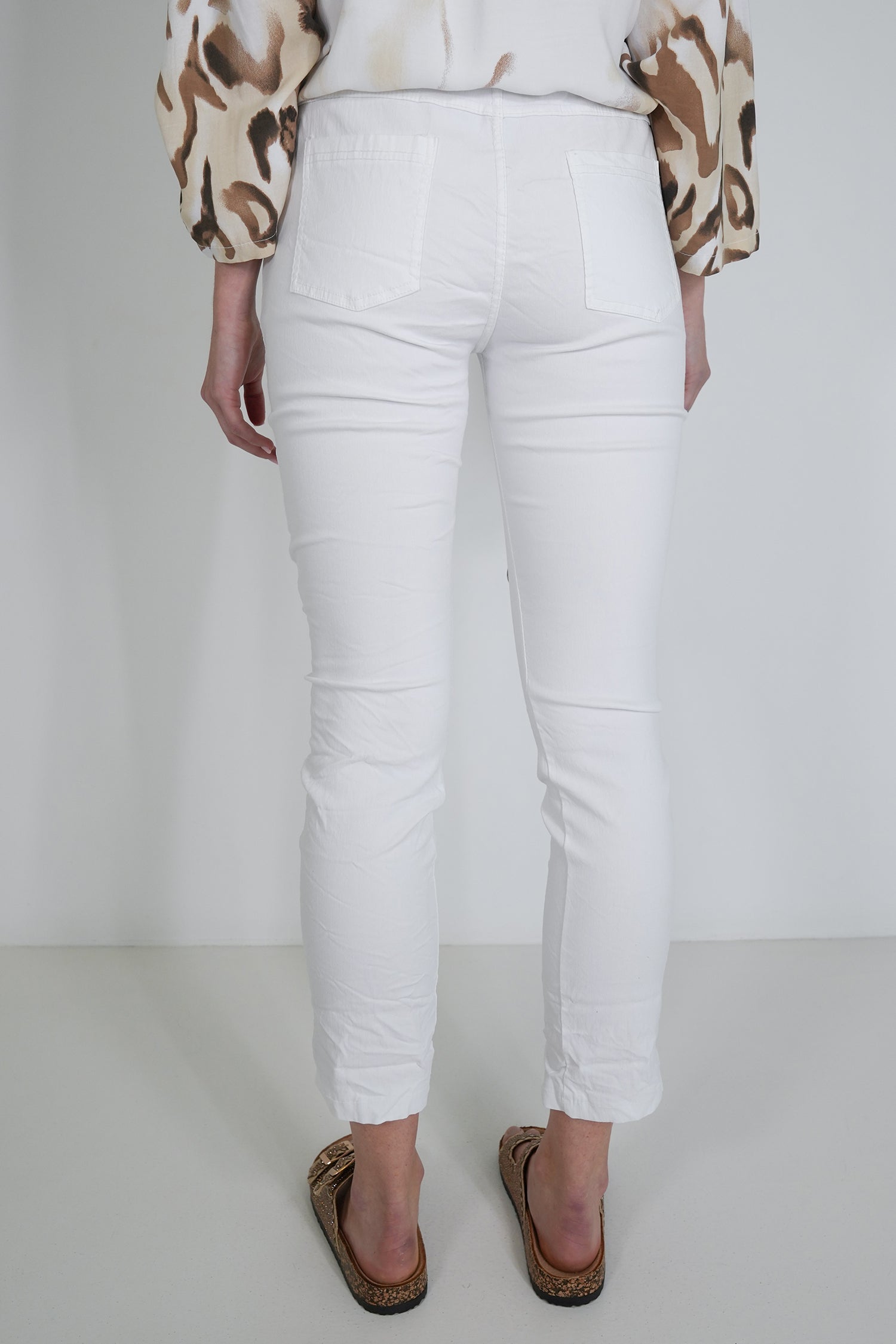 White Upstyled Jogger Pant
