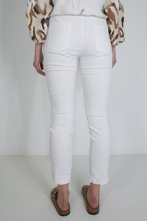 White Upstyled Jogger Pant