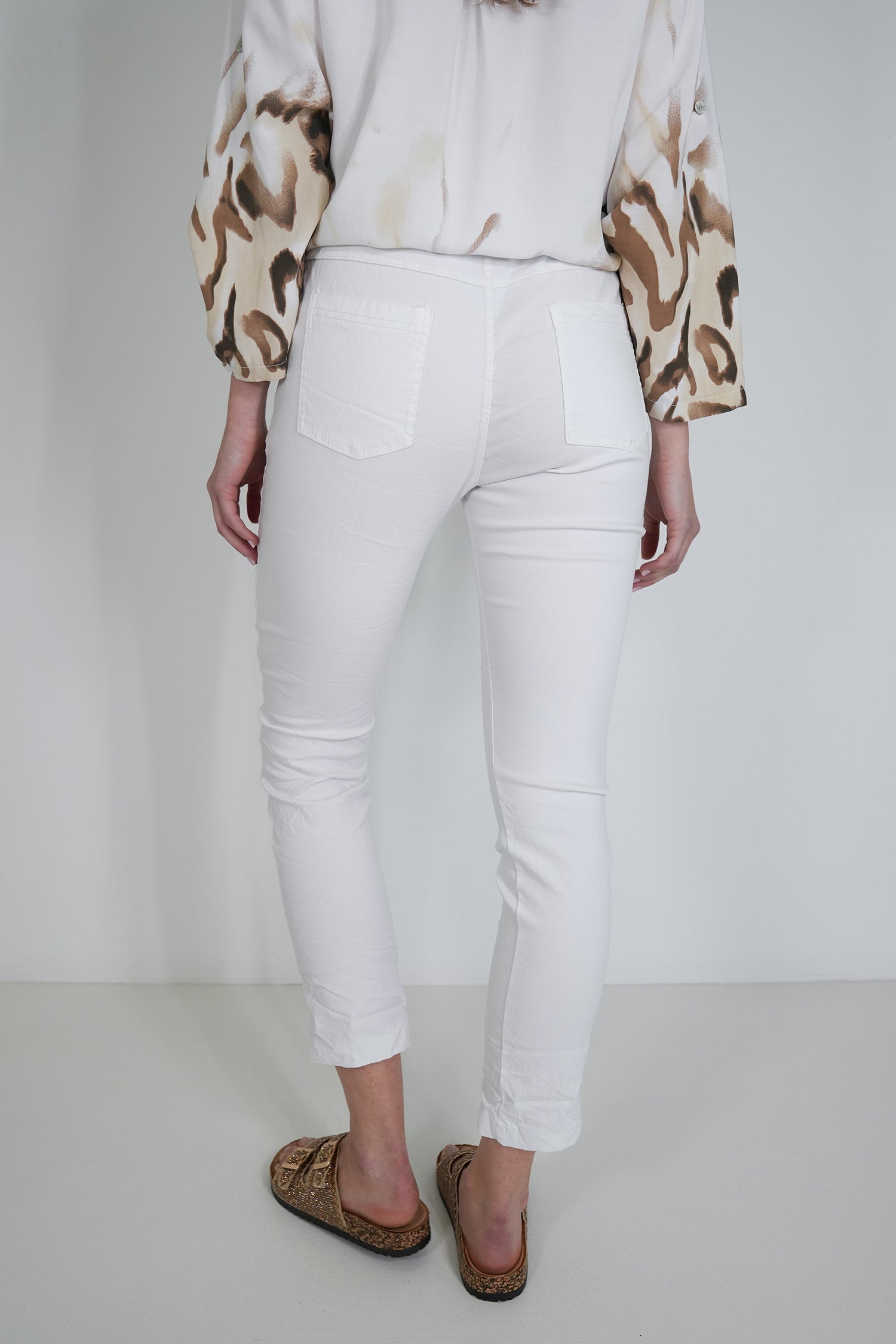 White Upstyled Jogger Pant