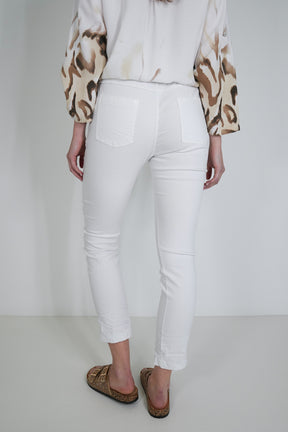 White Upstyled Jogger Pant