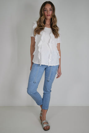 White Frill Tee