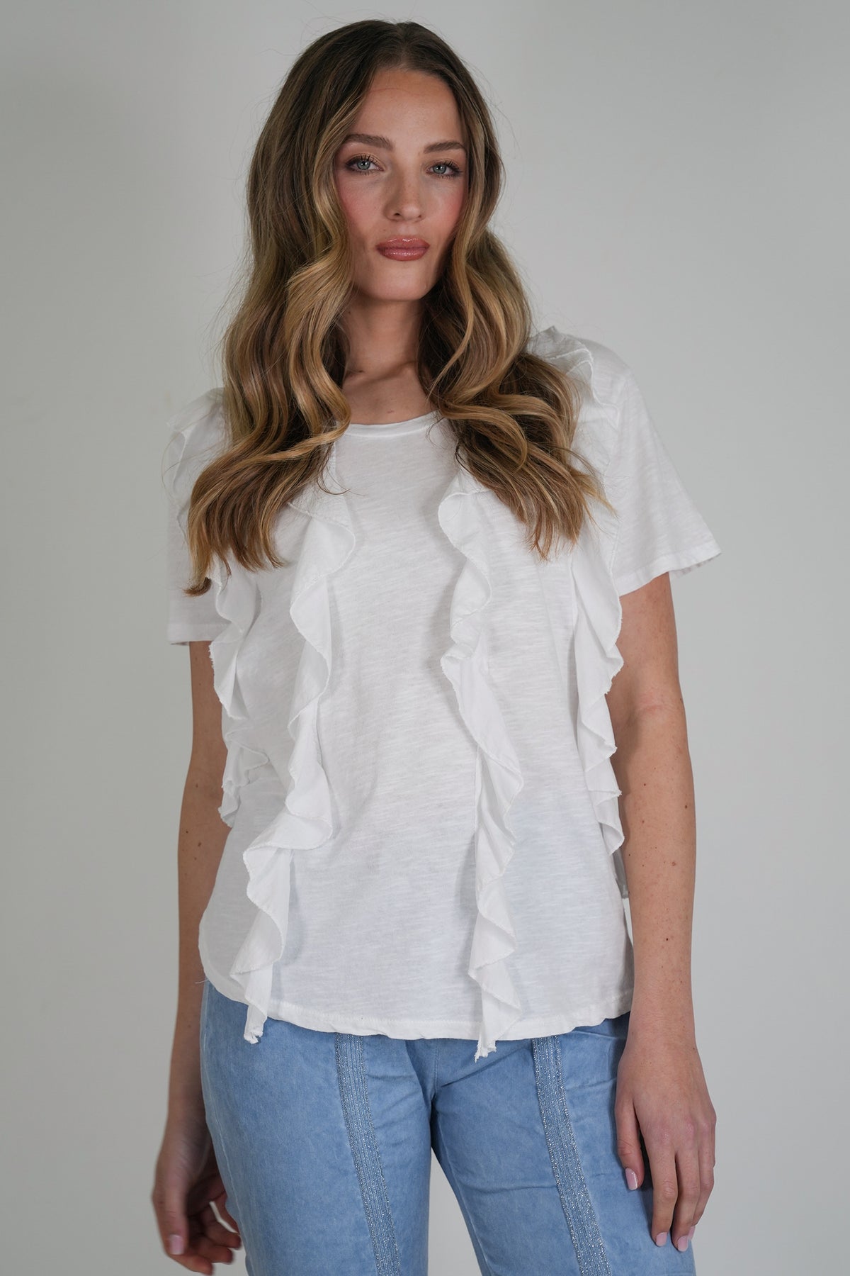 White Frill Tee