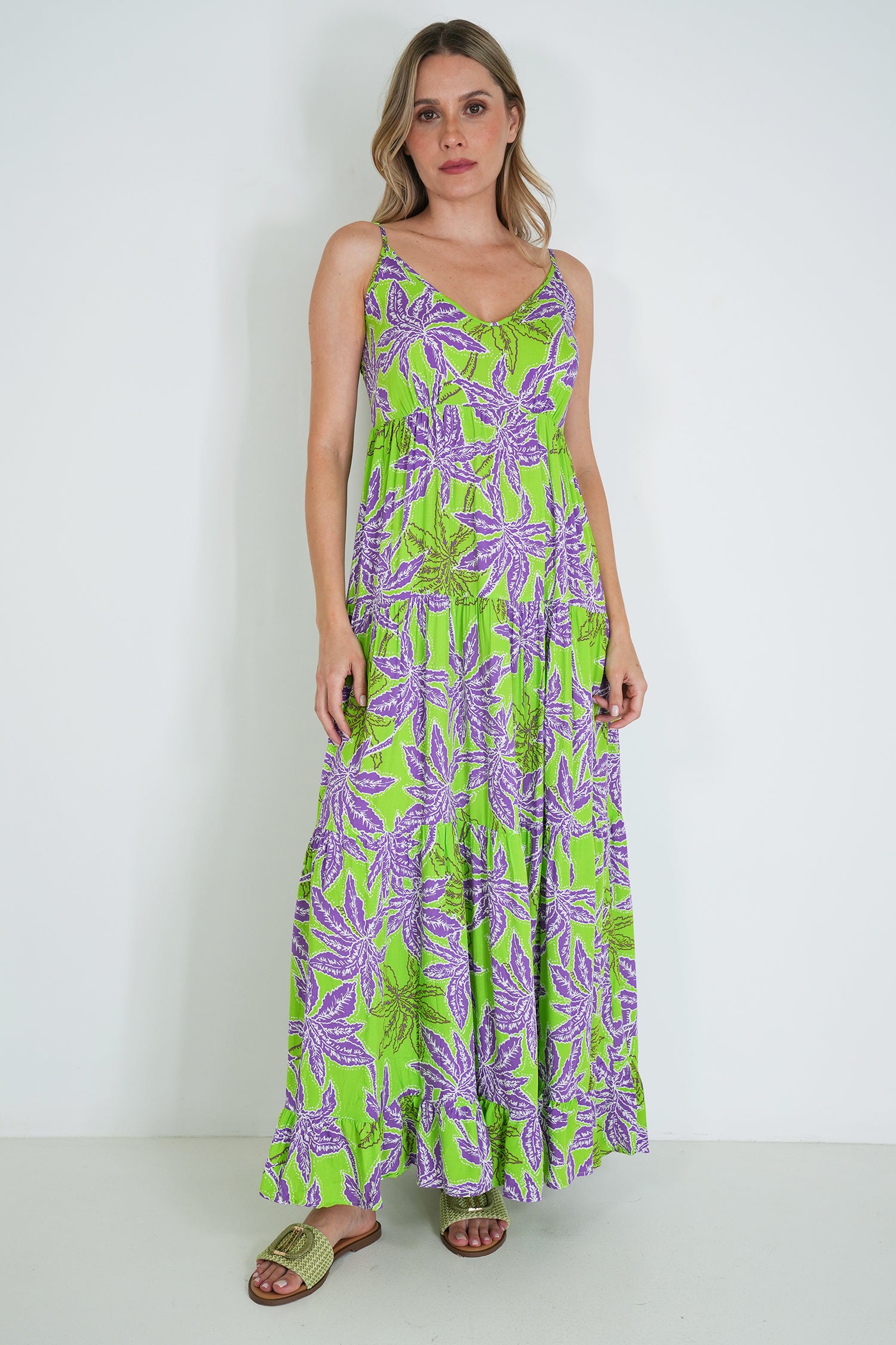 Lime and Purple Kate Strap Dress