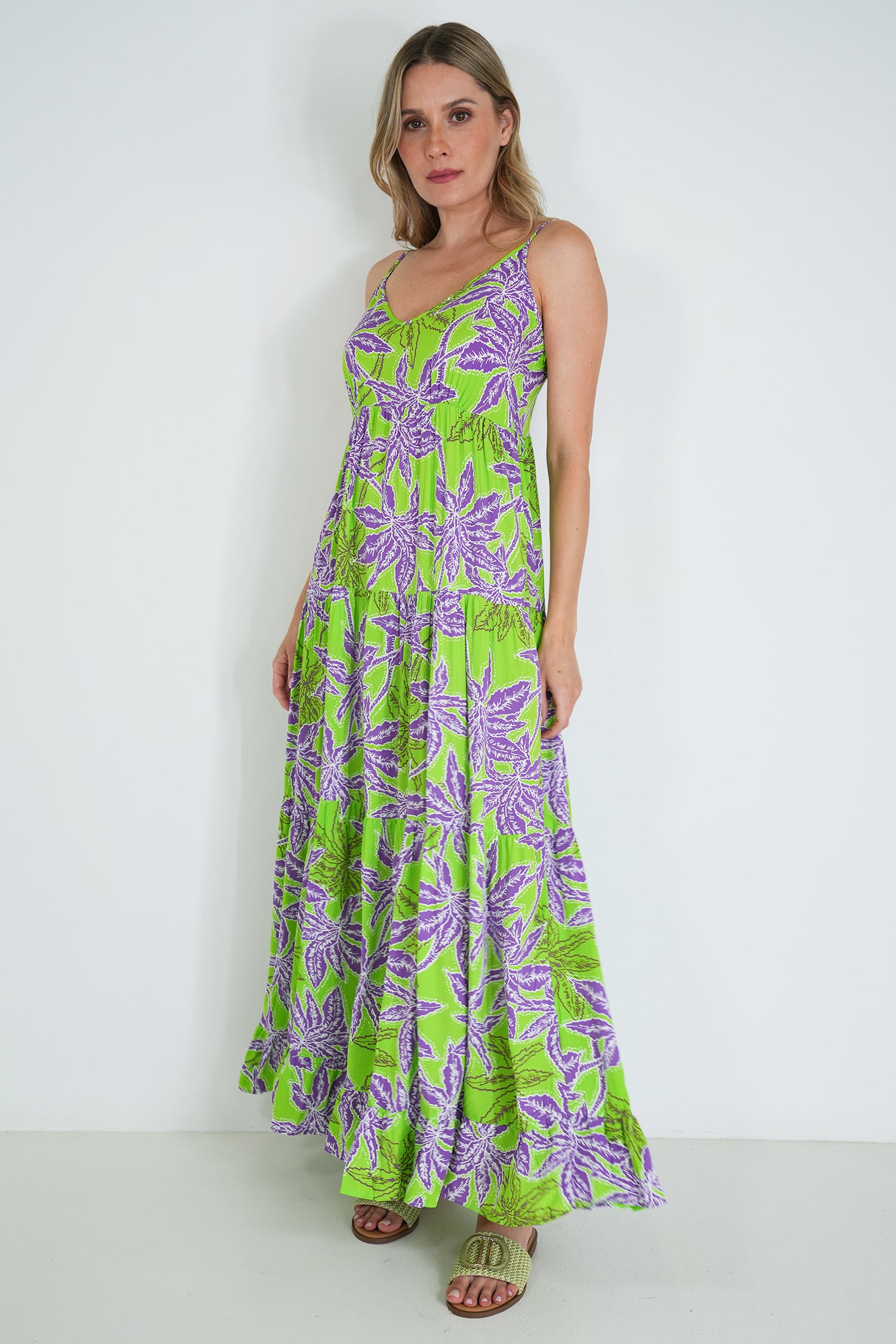 Lime and Purple Kate Strap Dress