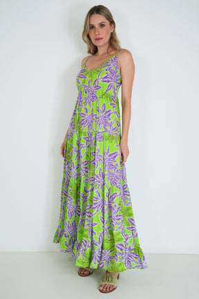 Lime and Purple Kate Strap Dress