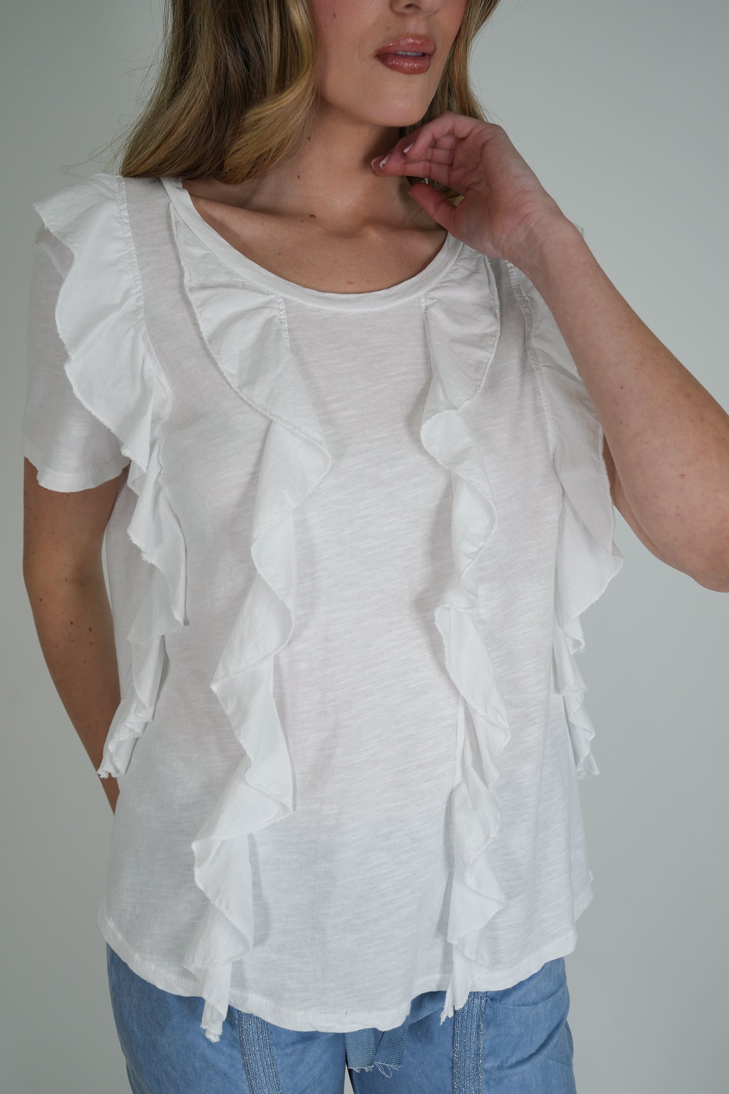 White Frill Tee