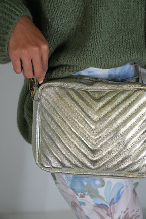Gold Metallic Chevron Bag