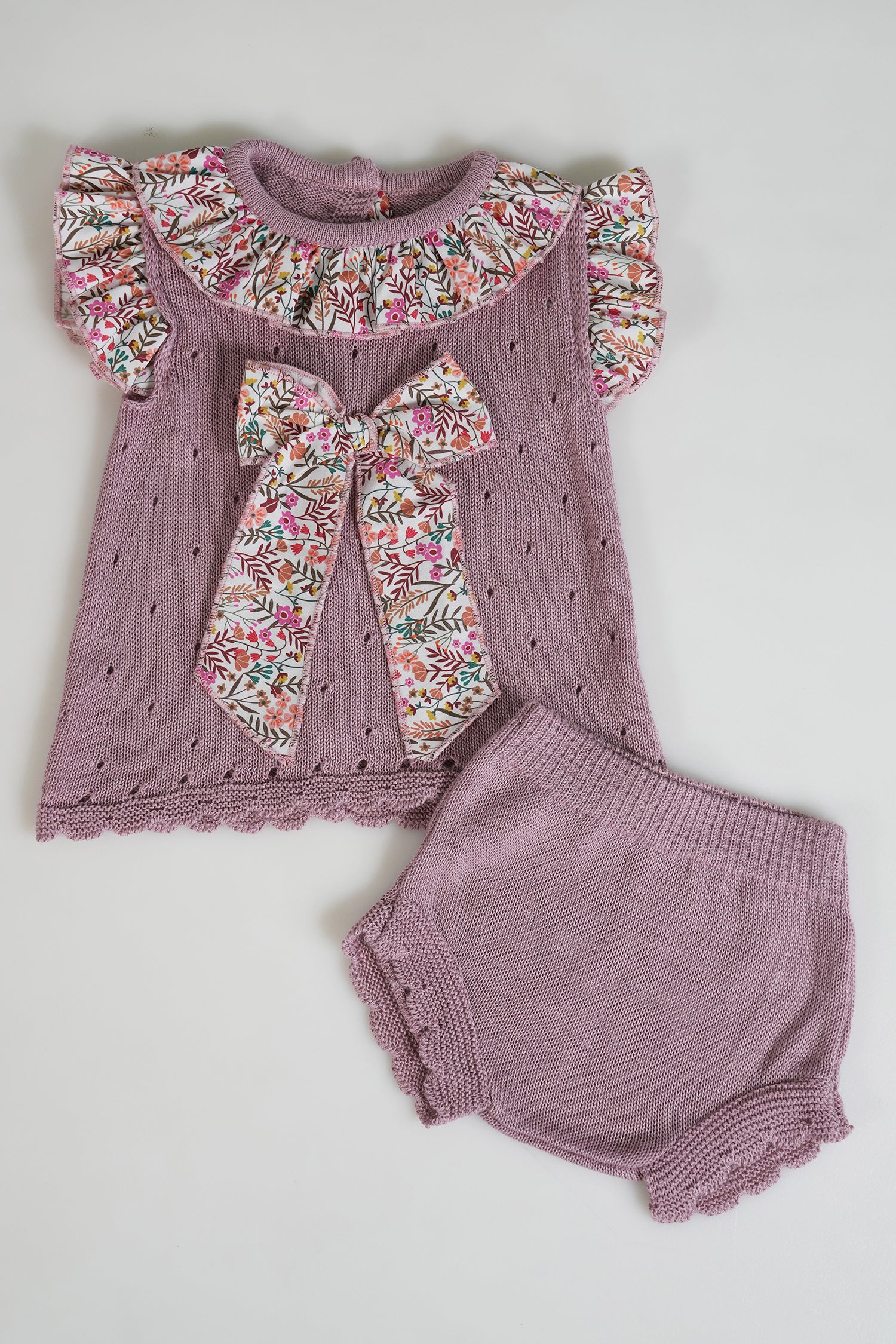 Dusty Pink Frilly Knit Set