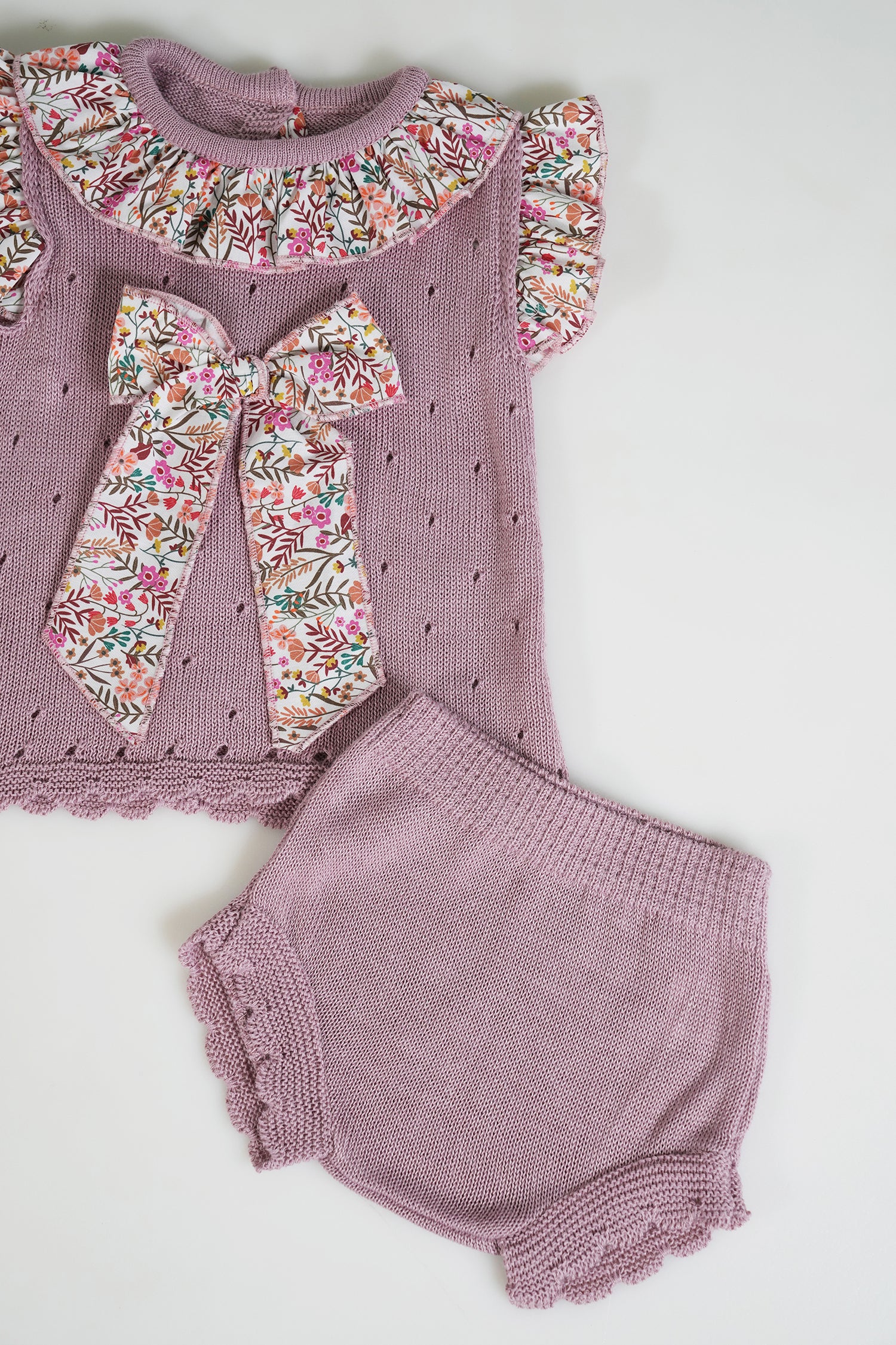 Dusty Pink Frilly Knit Set